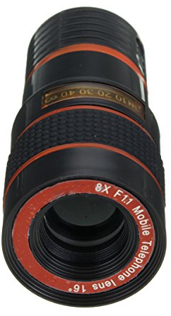 MASUNN 8X Zoom Nero Telefono Telescopio Teleobiettivo con Clip per iPhone Samsung Xiaomi