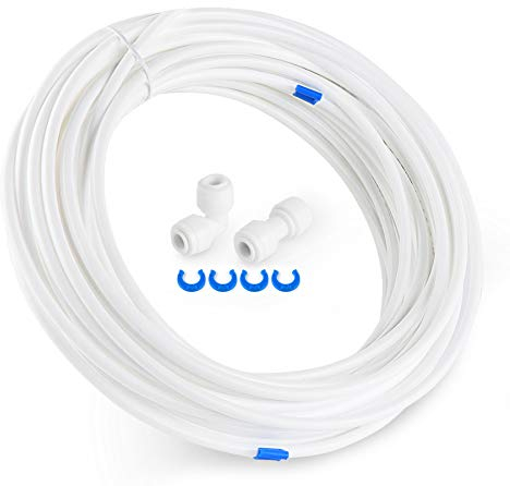 ilauke 15m Kühlschrankschlauch 6,35mm (1/4), Wasserzulaufleitung Anschluss-Set für Kühlschrank Side by Side, Wasserschlauch, Umkehrosmoseanlage, Aquarium