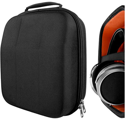 Geekria Shield Headphones Case Compatible with HiFiMAN Shangri-LA jr, Deva-Pro, DEVA, Sundara-C, Sundara, Arya, Ananda, Replacement Hard Shell Travel Carrying Bag with Cable Storage (Black)