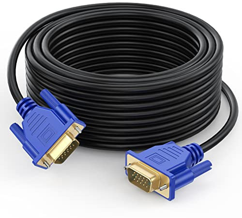 UVOOI VGA Cable 50FT, VGA Cord 50 Feet Computer Monitor Cable HD15 1080P for PC Laptop TV Projector