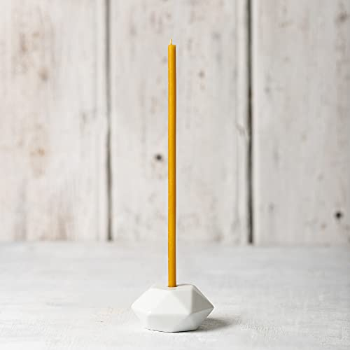 Spitz Kerzenhalter für dünne Kerzen – Handgefertigter Kerzenständer aus Keramik – Stabiler Spitzkerzenständer – Kerzenhalter Stabkerze Schmal – Deko Wohnzimmer von Danilovo (Weiß)