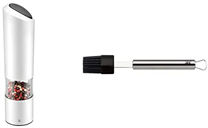 WMF Elektrische Mühle weiß Kunststoff Acrylglas & Silikon-Backpinsel 20 cm Profi Plus Cromargan Edelstahl rostfrei Silikonborsten teilmattiert