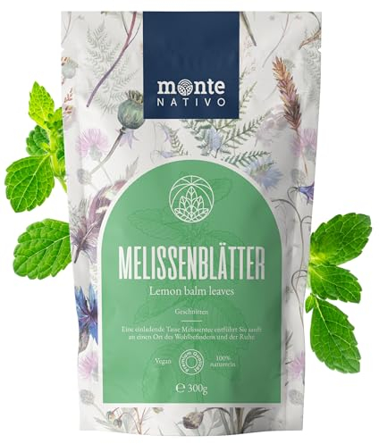 Lemon Balm Tea Monte Nativo (300g) - Gently Dried Lemon Balm Leaves - Aromatic and 100% Pure and Natural Loose Leaf Herbal Tea Without Additives - As a healthy, refreshing infusion
