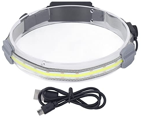 Haofy Lampada Frontale COB, Lampada Frontale a Fascio Largo da 210 Gradi Ricaricabile 4 modalità per l'escursionismo di Pesca