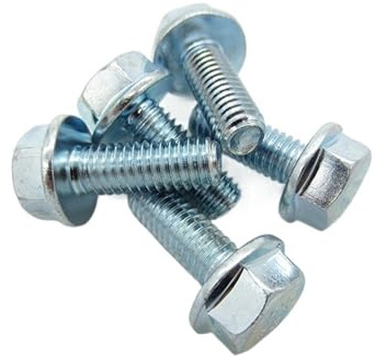 M5 M6 M8 M10 M12 Grado 8.8 Bulloni flangiati esagonali zincati Viti flangiate Cuscinetto cinghia esagonale Filettatura completa/Filettatura parziale (Size : M6-40mm(6pcs))