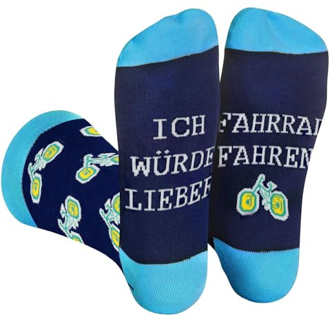 Hpbaggy Vatertag Geschenk Lustige Socken Geschenk für Männer,Gaming Socken mit SICH WÜRDE LIEBER FAHRRAD FAHREN,Lustige Socken Herren,für Geburtstage Thanksgiving und Weihnachten (FAHRRAD, Baumwolle)