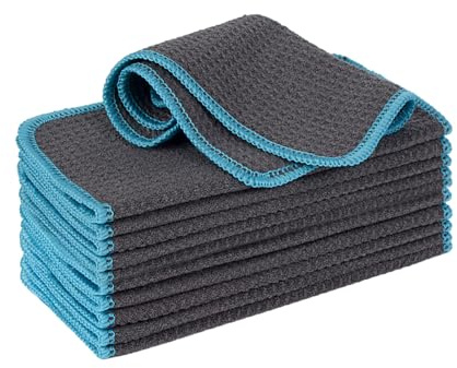 VIVOTE Mikrofasertücher, Barista Tuch, Waffeltuch Spüllappen, 20 cm X 20 cm | Waschbar Spültuch für Küche, Dicke Haushalts Putzlappen, Fusselfrei, 12 Stück, 380gms