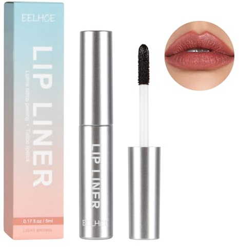 LOPHE Lip Liner, Plump Lip Liner Lip Peel Off a Lunga Tenuta, Liner Labbra Tatuaggio per Labbra Rimovibile, Effetto Rimpolpante, No Transfer, Matita Labbra Tattoo(Marrone)
