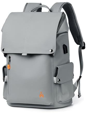 FANDARE Mochila para Laptop Mochila de Viaje de Negocios con Bloqueo de Puerto de Carga USB & Cinturón Reflectante Mochila Trabajo Mochilas para portátiles netbooks Mochilas Tipo Casual Gris