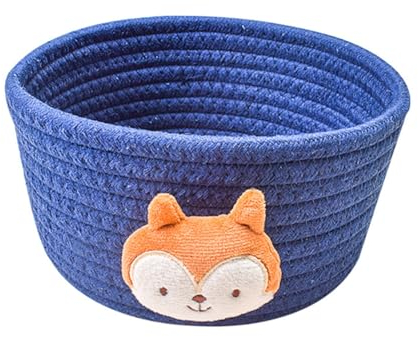 Wisafory Geflochten Aufbewahrungskorb Körbe aus Baumwolle Handgemachte Süße Aufbewahrungsbox Baumwollseil Gewebt Ablage Korb Mehrzweck Aufbewahrung Regalkorb für Zuhause Büro Desktop Organizer Deko