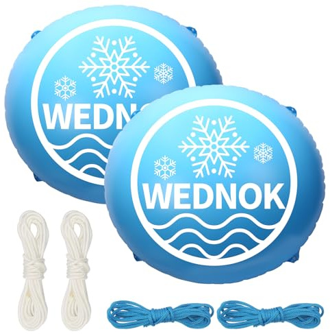 WEDNOK 2 Stück Winter Poolkissen Pool Luftkissen 1,2M Winterfest Pool Kissen Rund Aufblasbare Winterkissen mit 2 x 15M Seile Kaltbeständig Poolpolster für Poolabdeckung Winterabdeckplanen Winter