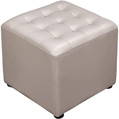 SZSXYBZ Fußstütze Ottomane Fußhocker Kunstleder Ottomane/Kleine Pu Leder Ottomane Fußstütze Home Wohnzimmer Schlafzimmer Rechteckiger Hocker Mit Gepolstertem Sitz Kunststoff Holz Beine Home Deco/Gra