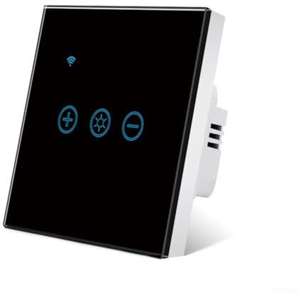 Smart Dimmer Switch, Wifi Smart Dimmer Switch AC100-240V, Light Touch Dimming, Wall White Double Touch Light Switch, For Tuya Remote Control(Black)