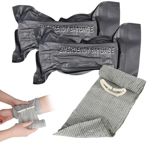 Vendaje israelí de compresión estéril al vacío de 6 pulgadas, vendaje hemostático, vendaje de emergencia, vendaje de torniquete de emergencia para primeros auxilios, emergencia, batalla, auto-rescate,