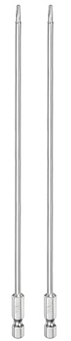 QUARKZMAN 2Pz T10 Punte Cacciaviti Torx Sicurezza 8 L Set Precisione | Gambo Esagonale 1/4, Acciaio S2, Magnetiche, Antimanomissione, Testa Torx e Foro, per Punte Trapano Rimuovere Viti Fissaggio