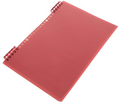 B5 Loseblattsammlung Notenheft für Kinder mit Herausnehmbaren Blättern | Narrow Staff Design, Papier und Kunststoff, Rot, für Musikschulen und Trainingsklassen
