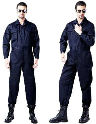 QXWD Vêtements de Travail de Soudeur en Pur Coton pour Hommes, vêtements de Protection du Travail, Combinaison Ignifuge épaisse, Salopette