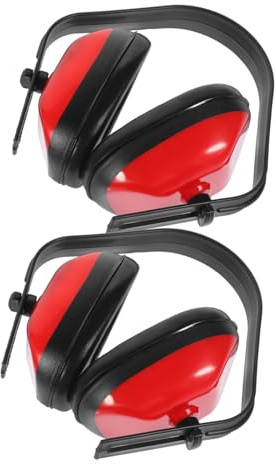 Vaguelly 2pcs Soundproof Earmuffs Noise Cancelling Adult Hearing Noise Cancelling Over Ear Padded Ear Defenders For Adults Shooting Ear Protective Sleeping Ear Abs Red