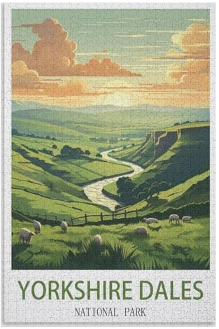Gift puzzle games，Yorkshire Dales National Park，Adults 1000 Piece Jigsaw Puzzle- Christmas，38x26，paper puzzle，AA-951