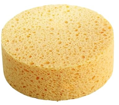 Namzi Scheuerschwamm rund,groß,Mikrowelle und Dampfgarer,11x4cm,Gelb,2Stück | für Küche Reinigungsschwämme,spezieller saugfähiger Holzzellstoff,Baumwolle