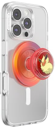 PopSockets Telefongrepp för MagSafe med stativ, magnetiskt stativ, utbytbar topp, säkert grepp för iPhone MagSafe-fodral, telefon- och surfplattegrepp, Pokemon – Tidepool Squishy Sleepy Flareon