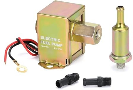 Für Auto-Vergaser Motorrad Elektronische 12-V-Kraftstoffpumpe 2,5–7 PSI Druck 90 L/h Gas Benzin Diesel Kompatibel Mit FEP12SV E8012S Benzinpumpe Benzinhahn(HEP04 Gold)