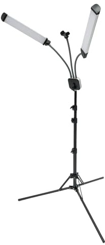 Lampada a doppio braccio LED a doppia testa per streaming live con treppiede per Live Stream/Makeup/YouTube Video/Fotografia