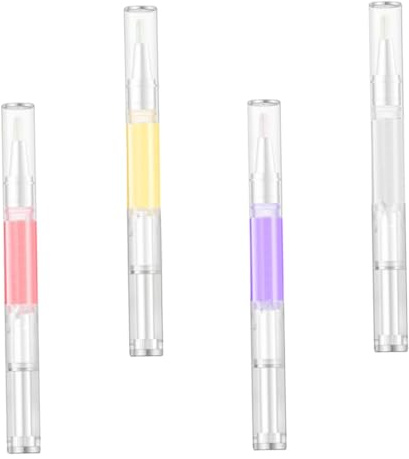 jojofuny 4pcs Nail Care Essential Oil Pen 2ml Each Nourishing Nail Cuticle Softener Easy to Carry Synthetic Material Manicure Tool for Repairing and Moisturising