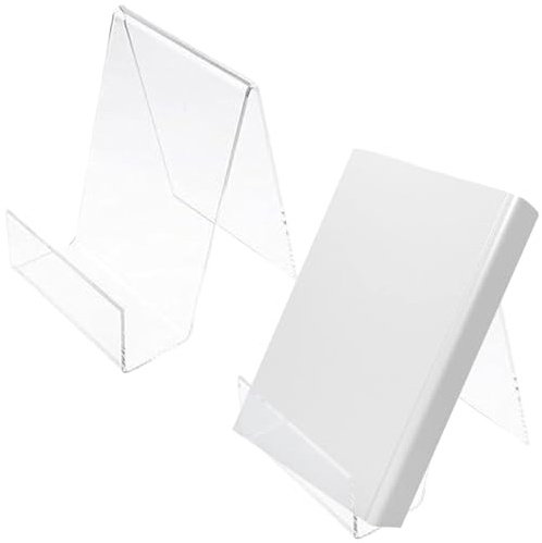 2 st akrylbokstativ 2,95 x 3,35 x 3,94 bärbart klart bokstativ för att läsa handsfree plasthållare läsning för skrivbord, läroböcker, tidskrifter, surfplattor lärobok