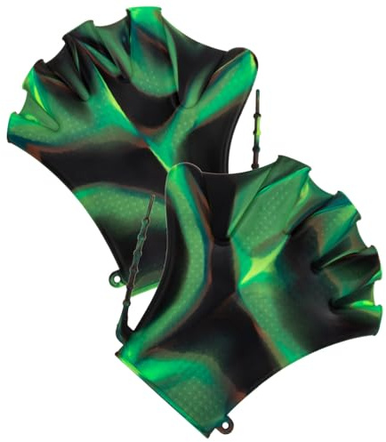 ASAKKURA Manopla Auxiliar de Buceo de Silicona Ajustable para Natación, Protege Manos y Resistente al Desgaste para Clases de Fitness Acuático y Piscina
