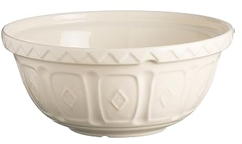 Mason Cash Steingut Rührschüssel 24 cm, Creme, 2 L, Teigschüssel für Brotteig, Kuchenteig oder Pizzateig, aus hochwertigem, splitterresistentem Steingut, Teigschüssel groß