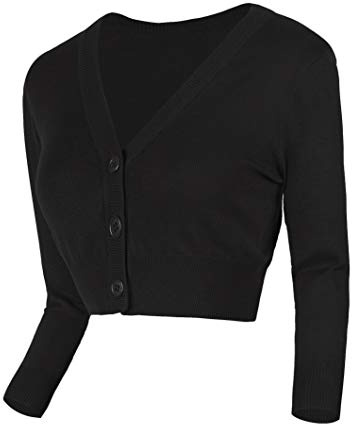 Urban GoCo Donna 3/4 manica lavorato a maglia Cardigan corto