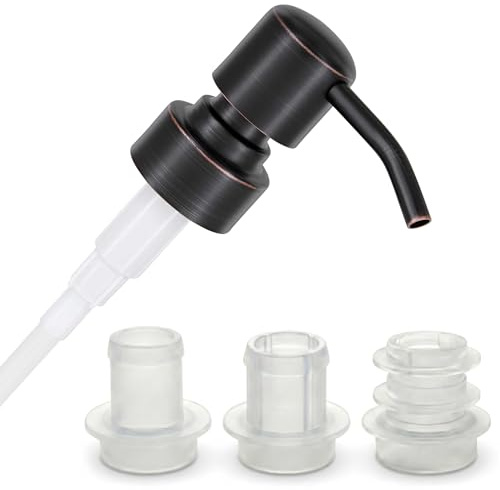 ALTGLAS Seifenspender Pumpkopf 'Zagreb' mit Upcycling-Kit (18-23mm) | Schwarz mit Kupfer Öl-Schliff • mit 3 Dichtungsringen für 18-23mm Flaschen • Upcycling Spender (Hendrick's, Monkey)