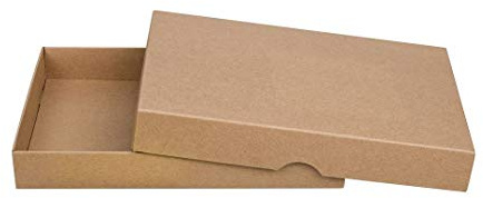 Natürlich verpacken Braune Faltschachtel, 13 x 18 cm, Füllhöhe 25 mm, mit Deckel, Kraftpapier, Kraftkarton, Geschenkschachtel, Fotoschachteln - 10er Pack