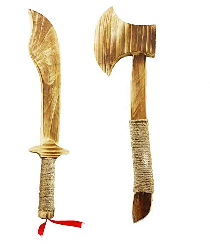 Zhou-long Hache en bois pour enfants - Jouet fait à la main - Jeu d'extérieur en corde de chanvre - Avec tradition chinoise