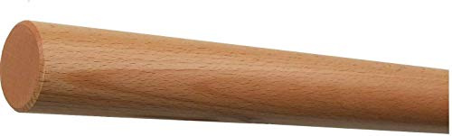 TIBU Buche Holz Handlauf Geländer 30-500cm Wandhandlauf Wand Treppe Stange Griff, Länge 60 cm und Enden gefast