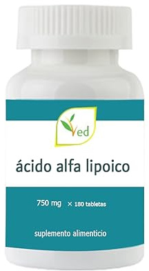 Ved Ácido alfa lipoico, sin OMG, sin gluten, ayuda a mantener el nivel de azúcar en la sangre, 750 mg, 180 tabletas