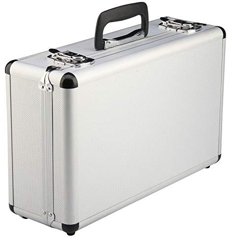 Shoze 400 x 240 x 125mm Large Hard Aluminium Flight Case Foam Camera Silver Photography Carry Storage Tool Box