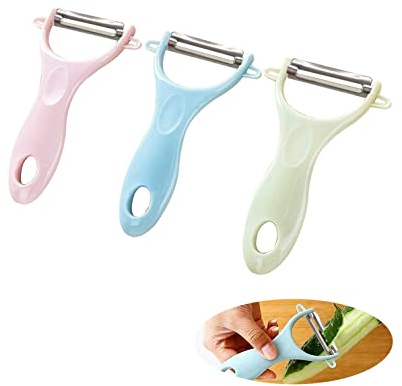 CookTaitai Potato Peelers 3 Pack, Fruit Peelers Potato Peeler, Cucumber, Apple Peelers for kitchen Original Vegetable Peeler-Set of 3 (Stainless Steel)