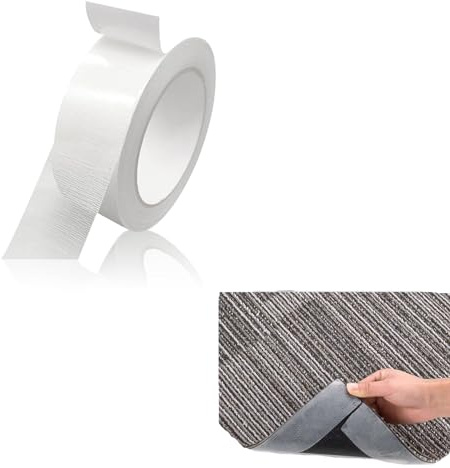 Splend Ruban Adhésif Masquage, Adhésif Double Face, Ruban Adhésif Masquage Blanc, pour En gardant Tapis Runner Mats et Pads en place pour Intérieur et De plein air Utilisation