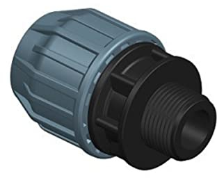 Elysee PP-Fitting, Übergang auf AG, Anschlussverschraubung auf AG 32mm x 3/4 AG für PE-Rohr, DVGW, Trinkwasserzertifiziert
