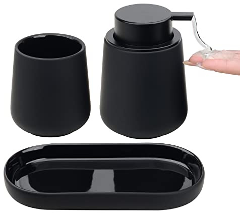BosilunLife Bathroom Accessories Set 3 pcs (Black-Liquid)