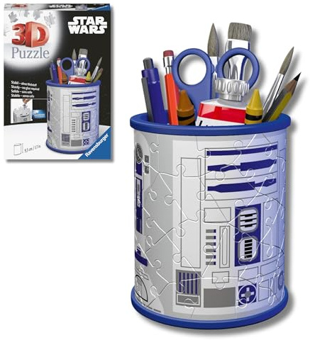 Ravensburger - Puzzle 3D Star Wars, Portapenne 57 Pezzi, Bambini 6+ Anni | Puzzle 3D portapenne Star Wars da 57 pezzi, gioco creativo e divertente per bambini dai 6 anni, ideale come idea regalo.