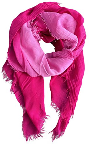 JOPHY & CO. Écharpe Femme en Fibre de Bambou Etole Rectangulaire à Motif, Fuchsia, Taille Unique