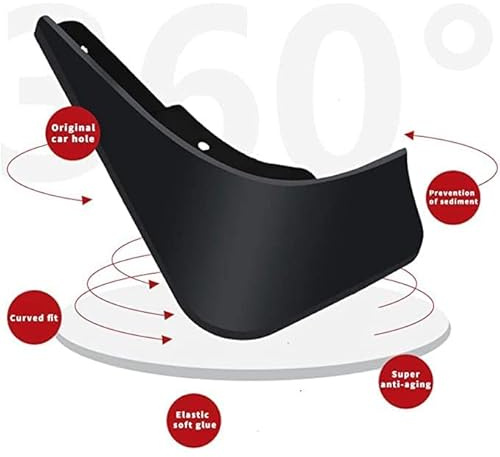 AMPACO 4 Pezzi Parafanghi per Auto per Peugeot 307 2010-2013, Car Gomma Parafanghi Paraspruzzi Decorare, Resistente Impermeabile Anteriore Posteriore Paraschizzi