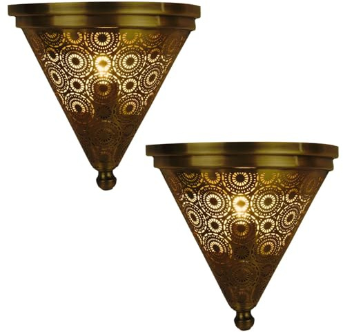 2er Set Orientalische Wandlampe Firas aus Metall gold antik 31 cm | Metall, Wandleuchte, Wanddeko