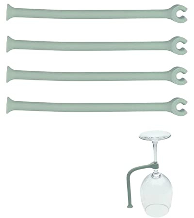 Eabdice 4 Stück Weinglas Spülmaschinenhalter, Becherhalter Weingläser, für Geschirrspüler Reinigen, Weinglas Stielhalter, für Viele Arten von Geschirrspülern (Grün)