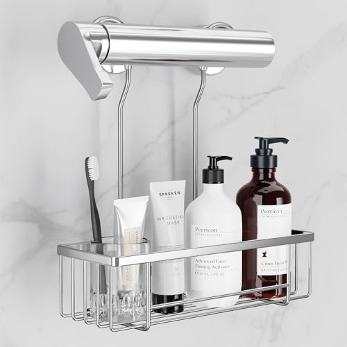 pickpiff Duschablage Ohne Bohren 28x10,5x7,5cm Duschregal Zum Hängen Shampoo Halterung Dusche Duschkorb Zum Hängen Duschhalterung Shower Organizer für Badezimmer Aufhängen,SS304 Edelstahl
