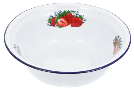 Healeved Emaille Schüssel Rührschüssel Salatschüssel Vintage Ramenschüssel Vintage Emaille Becken Servierschale Geschirr Kochschüssel