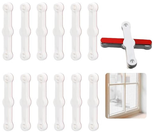 WERIGONI 12er-Pack Mückenschutzgitter für Fenster, selbstklebendes Mückenschutzzubehör, Mückenschutzhalterungen, einfache Installation